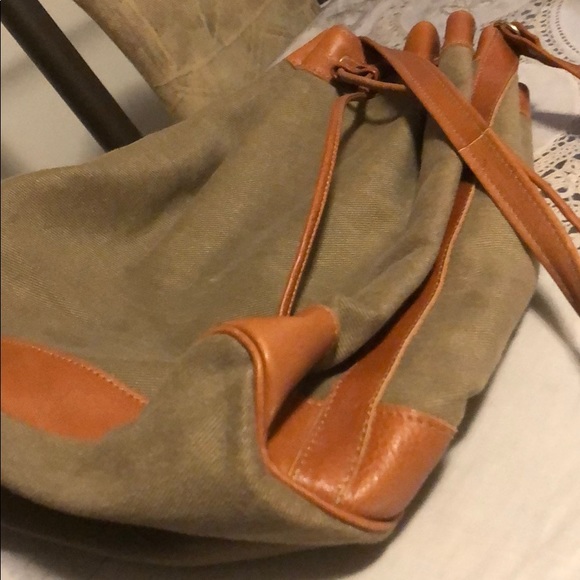Leather and cotton bag - Picture 6 of 15